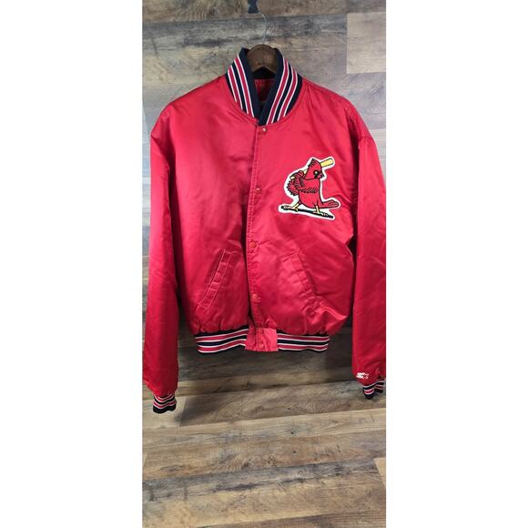 Vintage Starter St. Louis Cardinals Satin Embroidered Logo Jacket XL Pre Owned - Picture 1 of 16